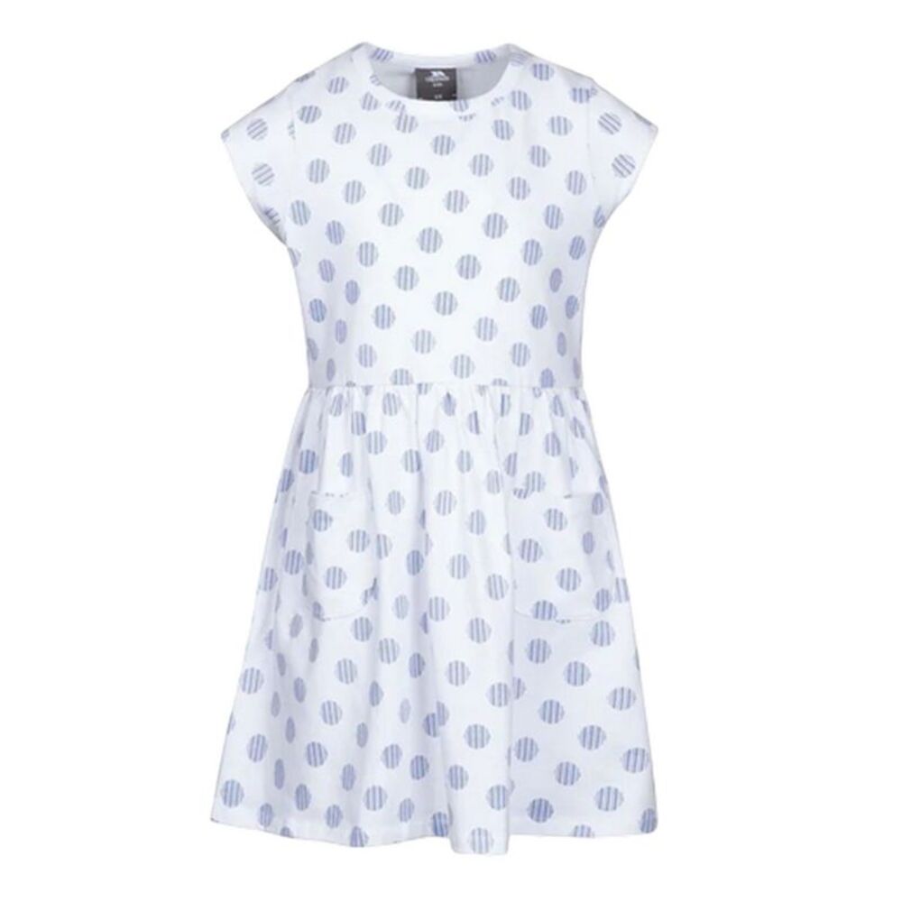 Trespass Girls Polka Dot & Stripe Casual Dress / White